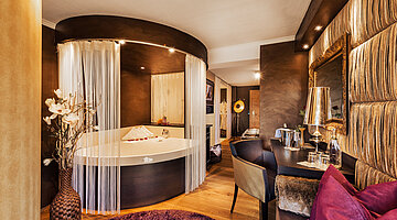 Badezimmer im Doppelzimmer Glamourstyle im Kuschelhotel Winzer