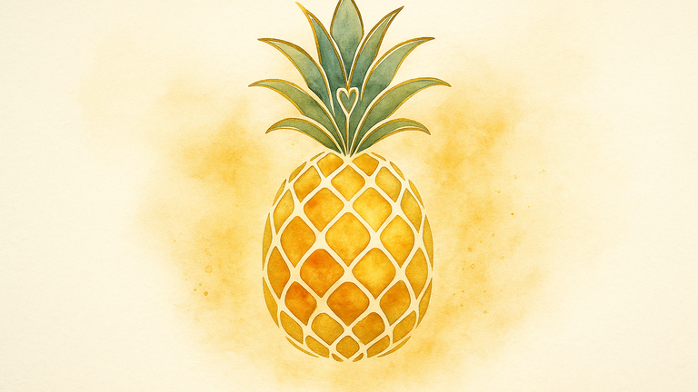 eine künstlerisch dargestellte Ananas als Zeichen der Gastfreundschaft