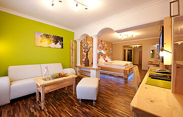 Zirbennest Junior Suite with a fireplace at the Adults Only Hideaway Hotel Winzer