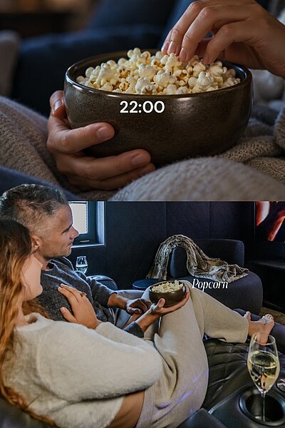 Von früh bis spät ein Genussmoment nach dem anderen.Frühstück im Zimmer. Etwas Süßes zum Teilen. Kleine Köstlichkeiten zwischendurch. Ein feines Dinner am Abend.