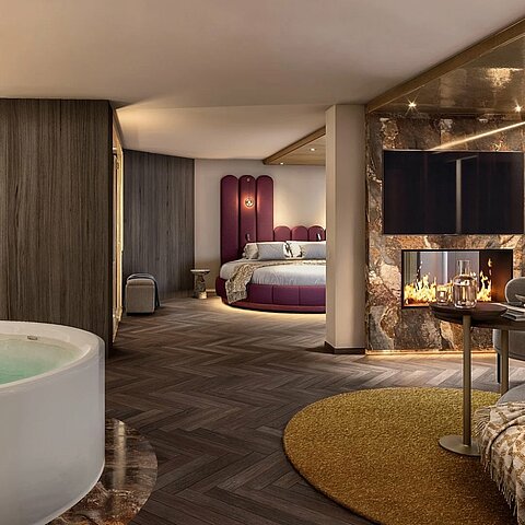 Stellt euch vor: Rundbett, Kaminfeuer, Whirlpool – und euer eigener Kinosaal. Genau solche Rückzugsorte werden im Stammhaus entstehen. Ab 04. Mai 2026 starten wir mit dem Umbau.